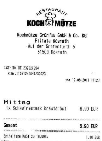 bspy Hffner Kochmtze Restaurant